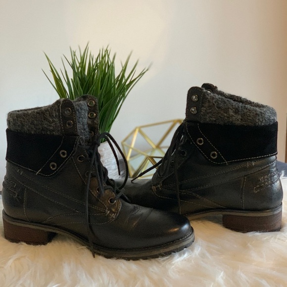 Steve Madden Black/Grey Ankle Boots - Picture 2 of 8